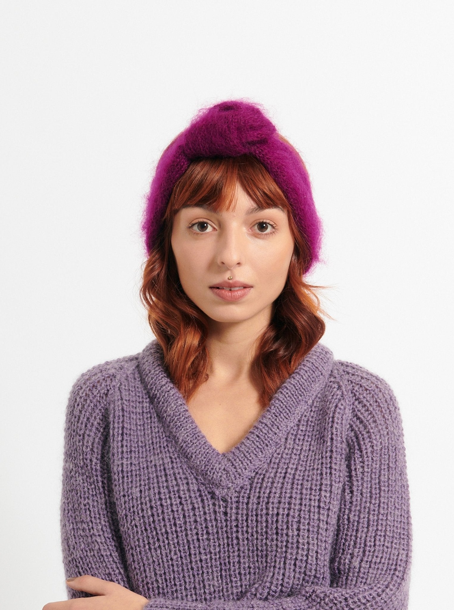 Bandeau Carmen Fait Main Fushia - Woolly Mallow