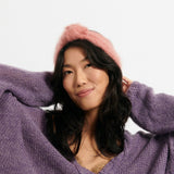 Bandeau Carmen Fait Main rose - Woolly Mallow