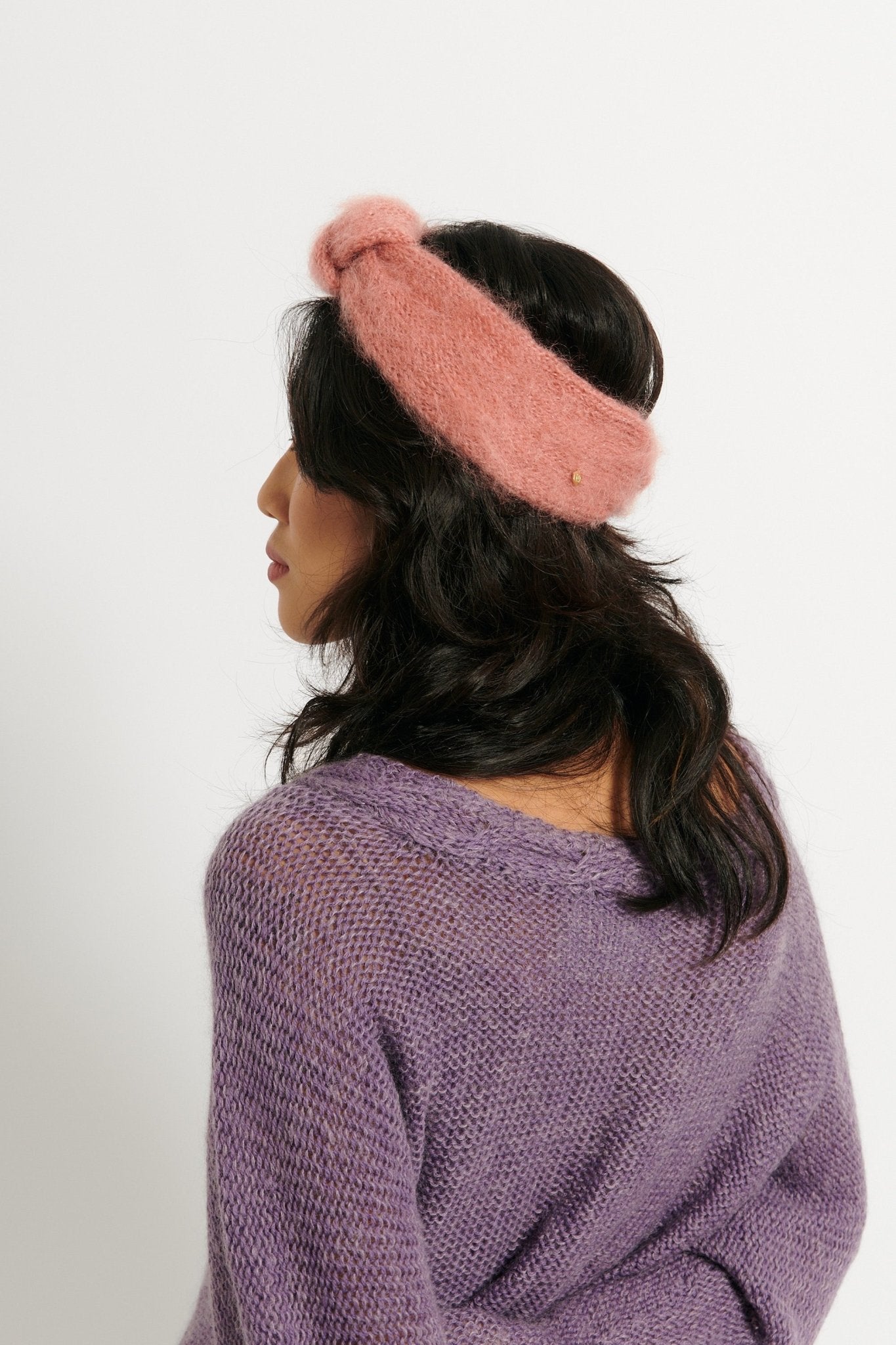 Bandeau Carmen Fait Main rose - Woolly Mallow