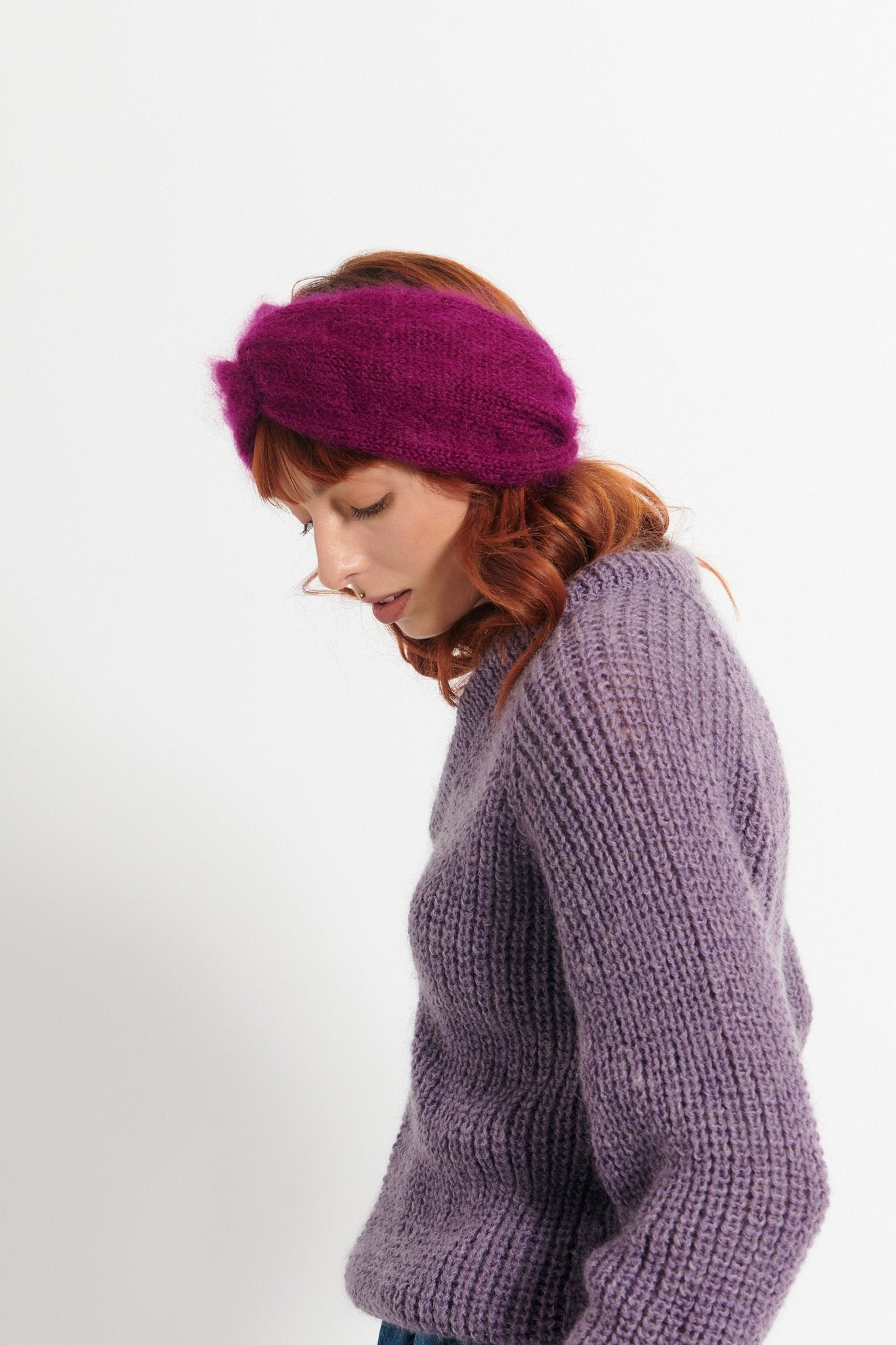 Bandeau Hedy Fait Main Fushia - Woolly Mallow