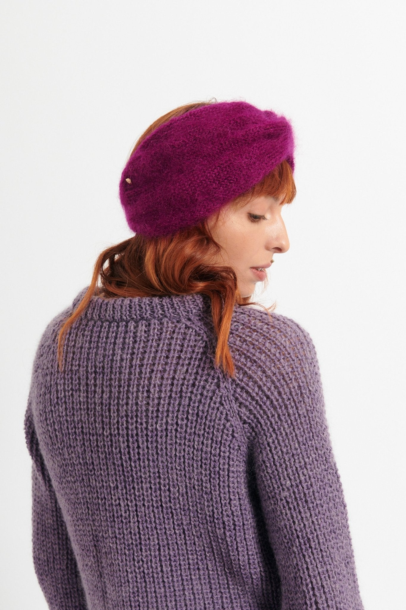 Bandeau Hedy Fait Main Fushia - Woolly Mallow