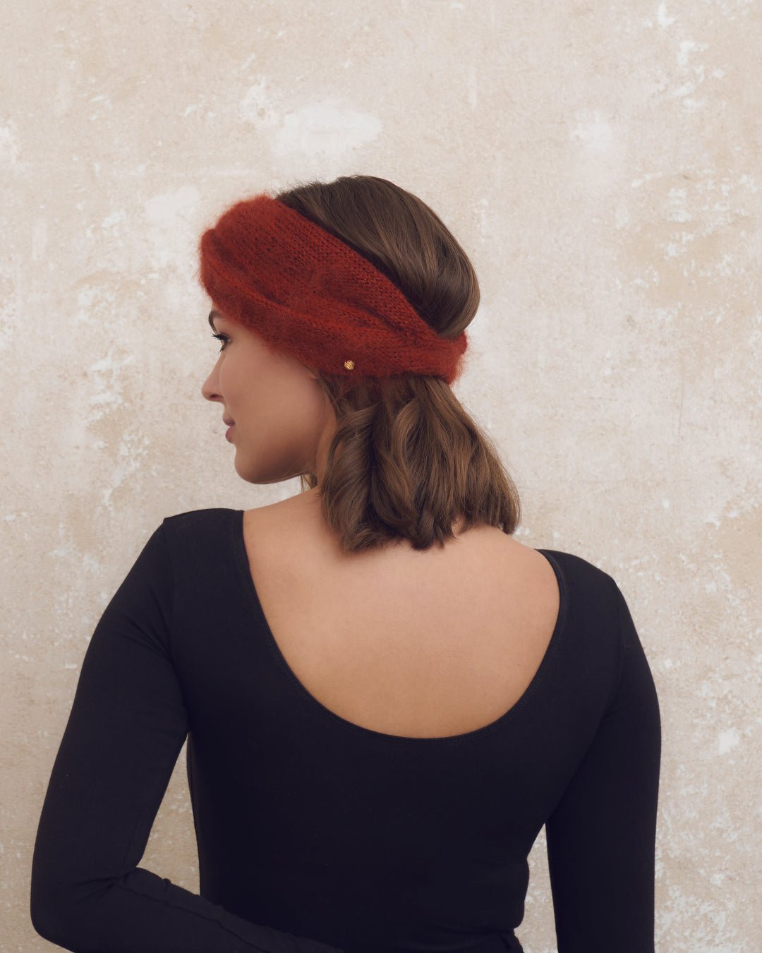 Bandeau Hedy Fait Main Rouille - Woolly Mallow