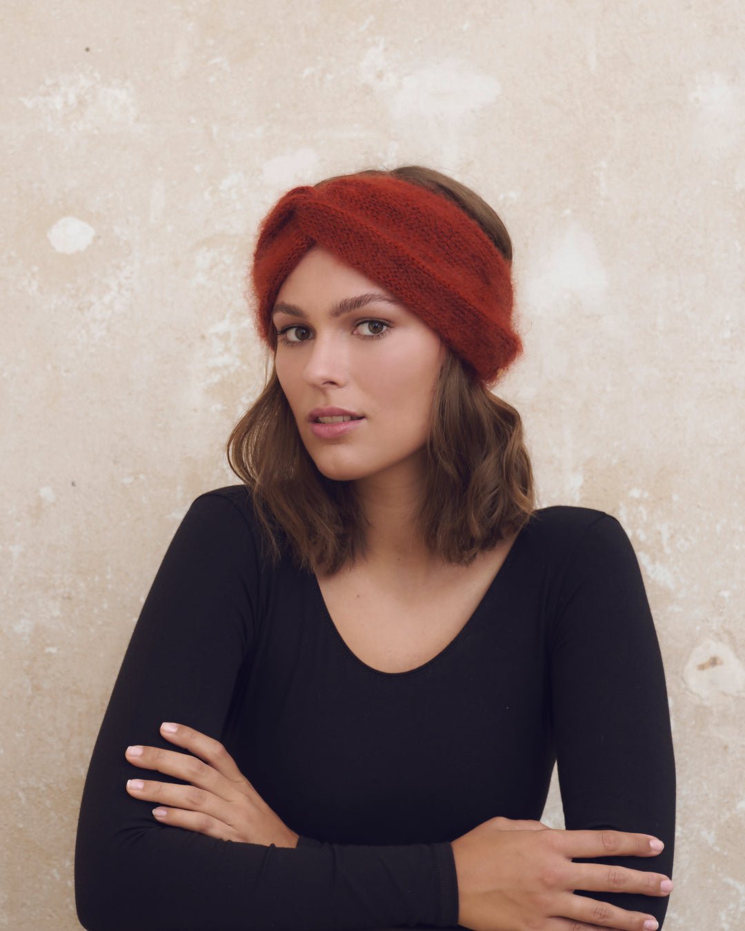 Bandeau Hedy Fait Main Rouille - Woolly Mallow