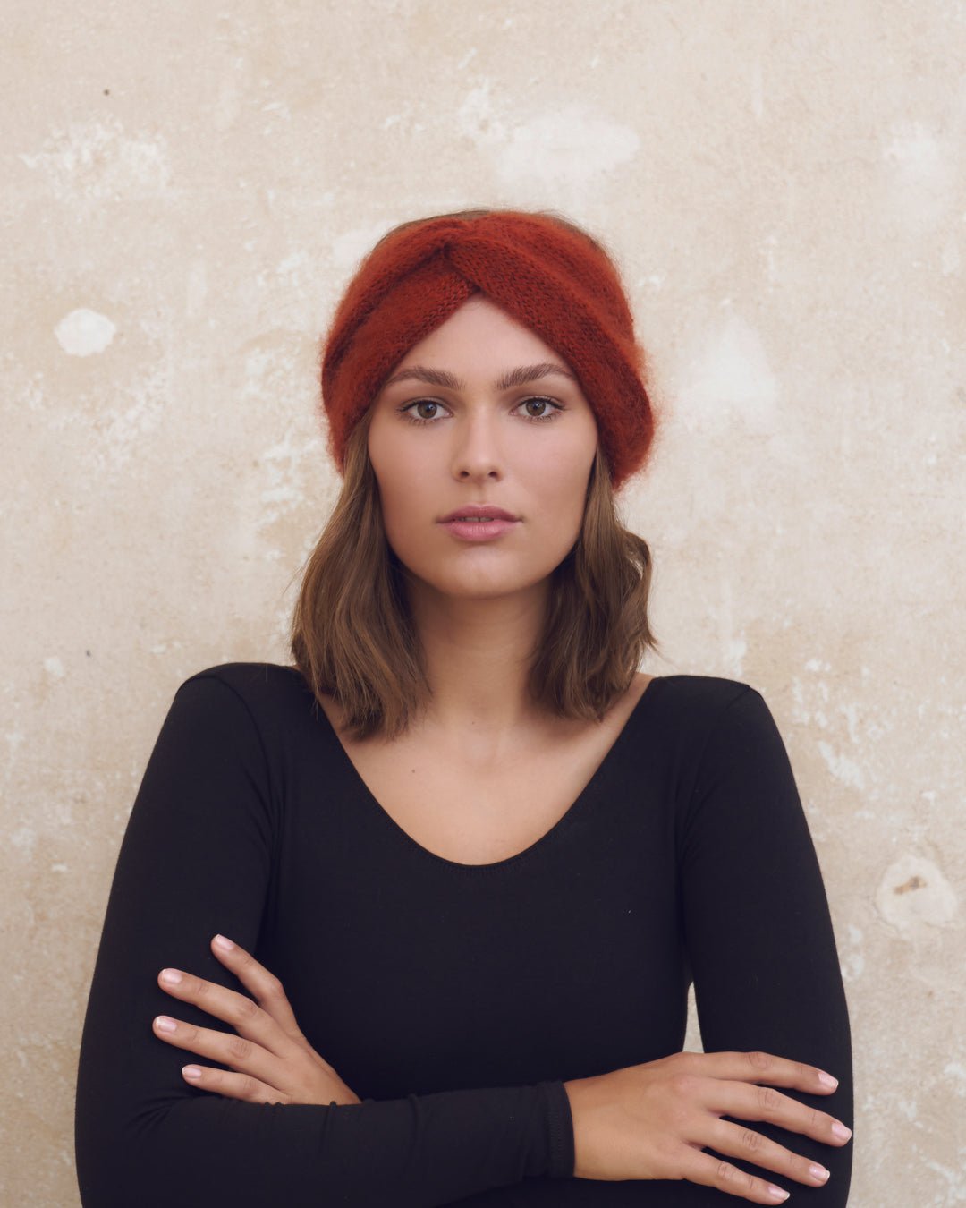 Bandeau Hedy Fait Main Rouille - Woolly Mallow