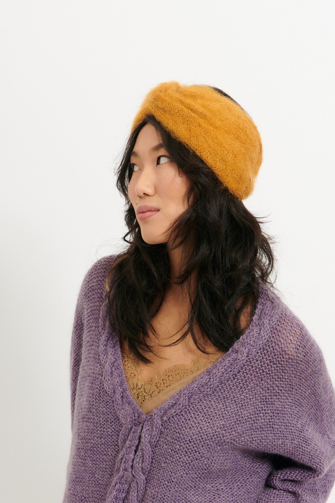 Bandeau Hedy Fait Main Safran - Woolly Mallow