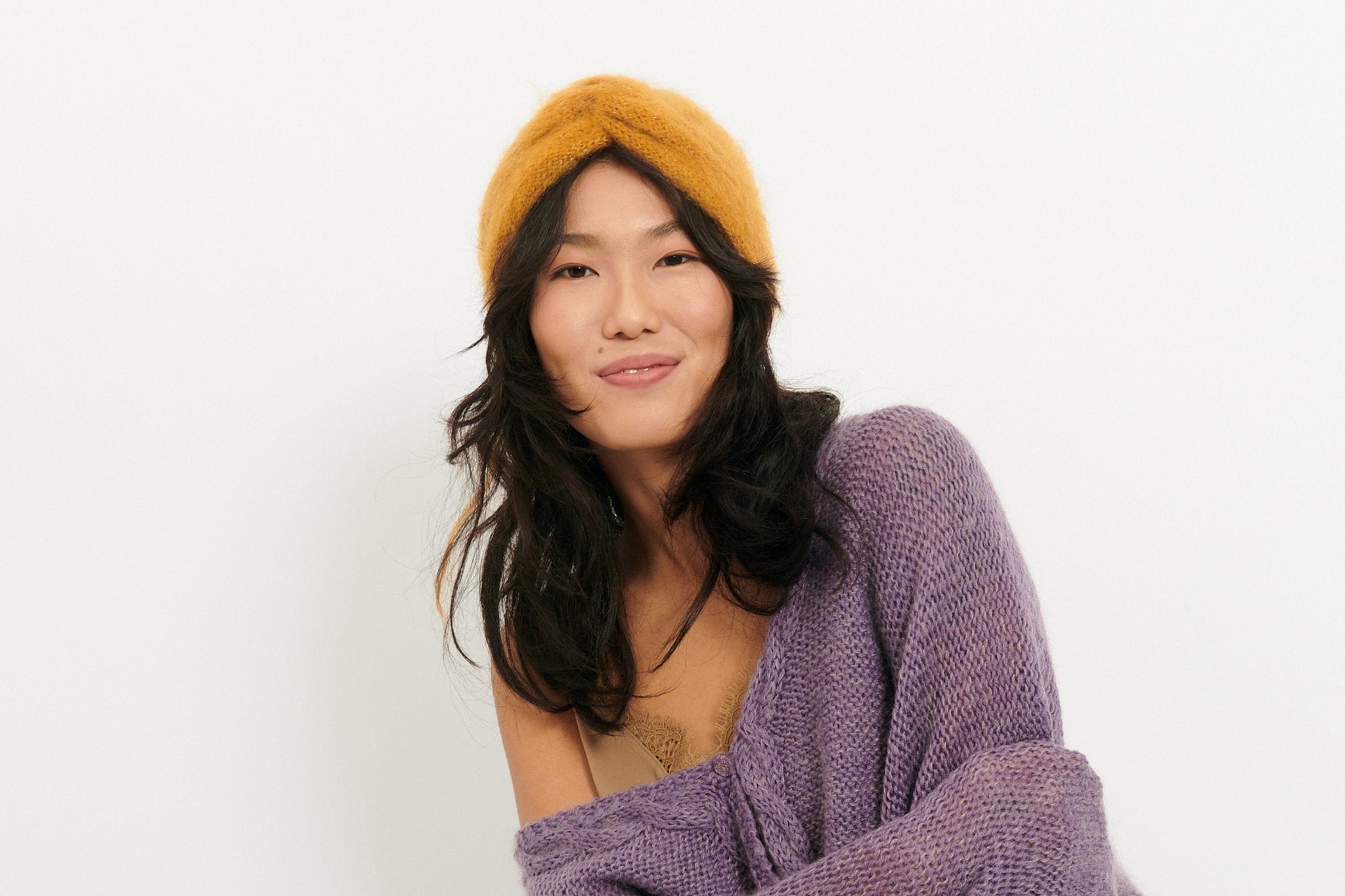 Bandeau Hedy Fait Main Safran - Woolly Mallow