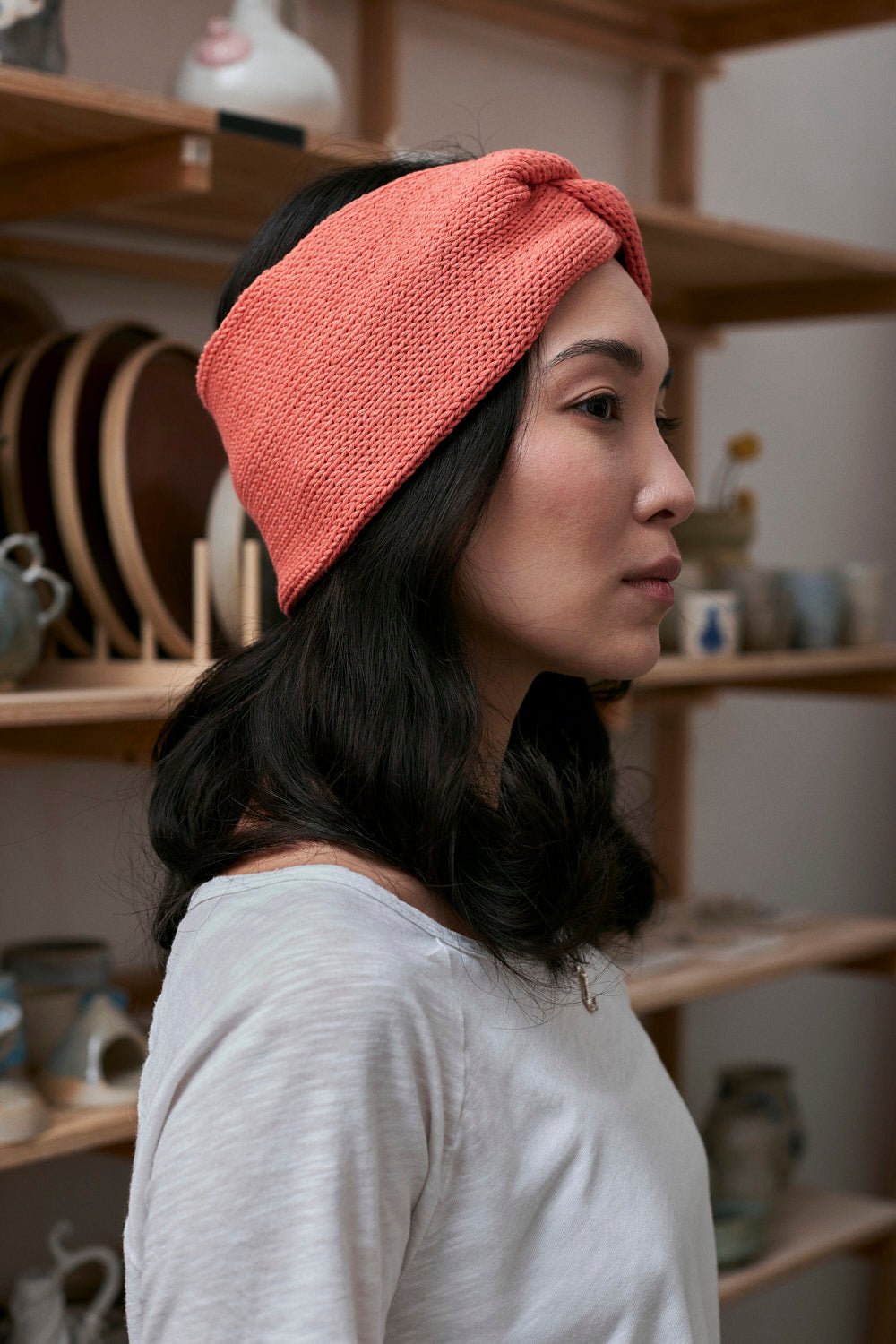 Bandeau Joni Fait main Corail - Woolly Mallow