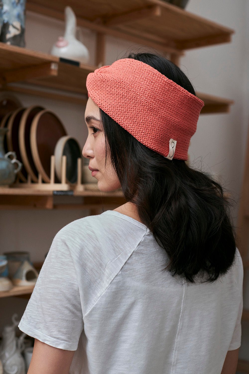 Bandeau Joni Fait main Corail - Woolly Mallow