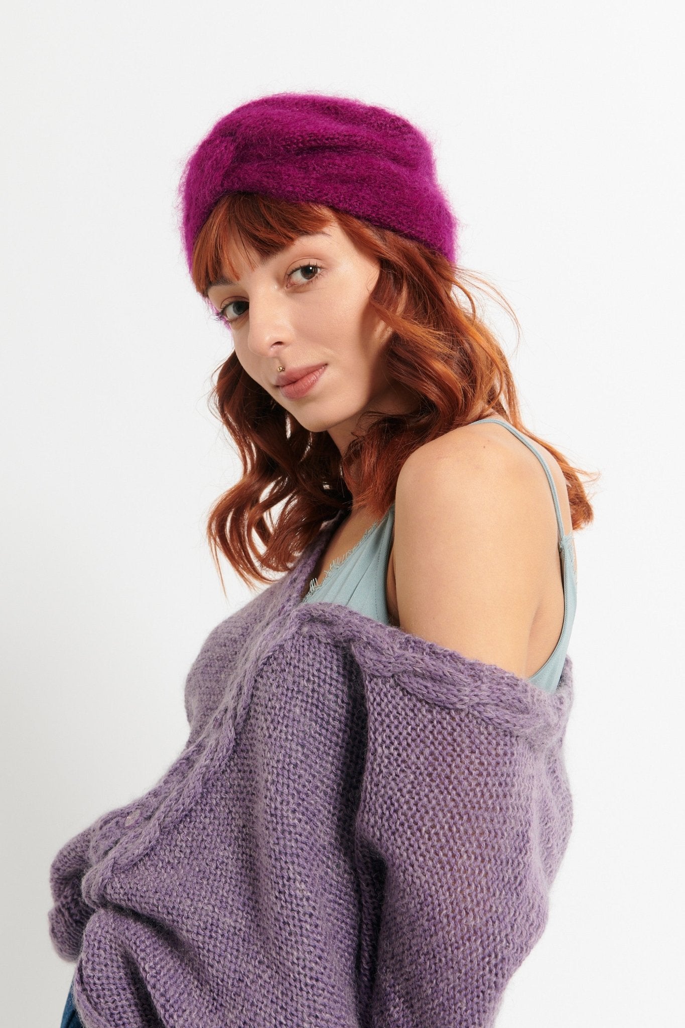 Bonnet Baba Fait Main Fushia - Woolly Mallow