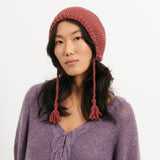 Bonnet Beguin Tricoté Main Bois de Rose - Woolly Mallow