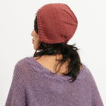 Bonnet Beguin Tricoté Main Bois de Rose - Woolly Mallow