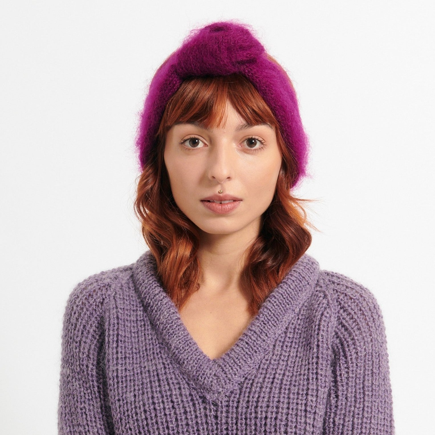 Bandeau Carmen Fait Main Fushia - Woolly Mallow