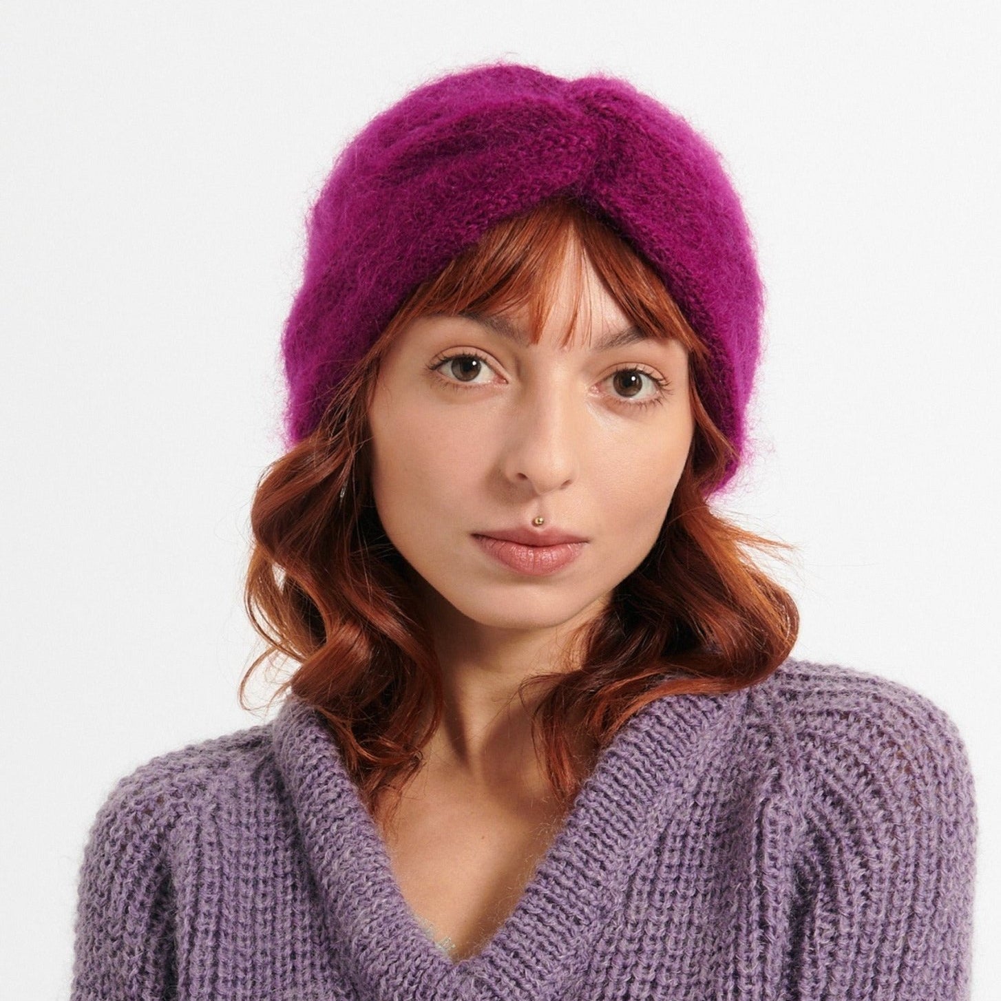 Bandeau Hedy Fait Main Fushia - Woolly Mallow